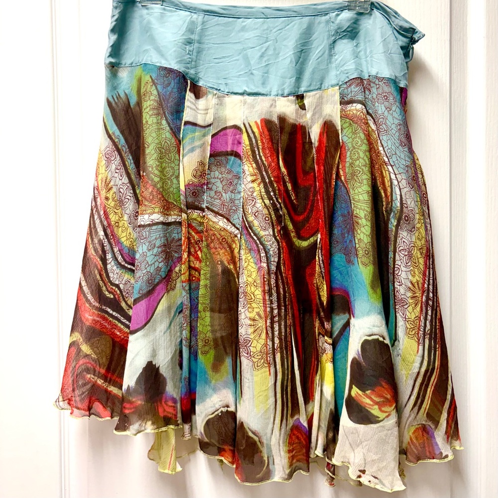 Rangoon 100%Silk Layered Skirt, One of a Kind Abstract Art Creation Da-Nang - Picture 17 of 17
